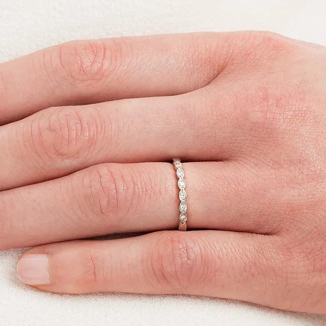 Scalloped Diamond Ring