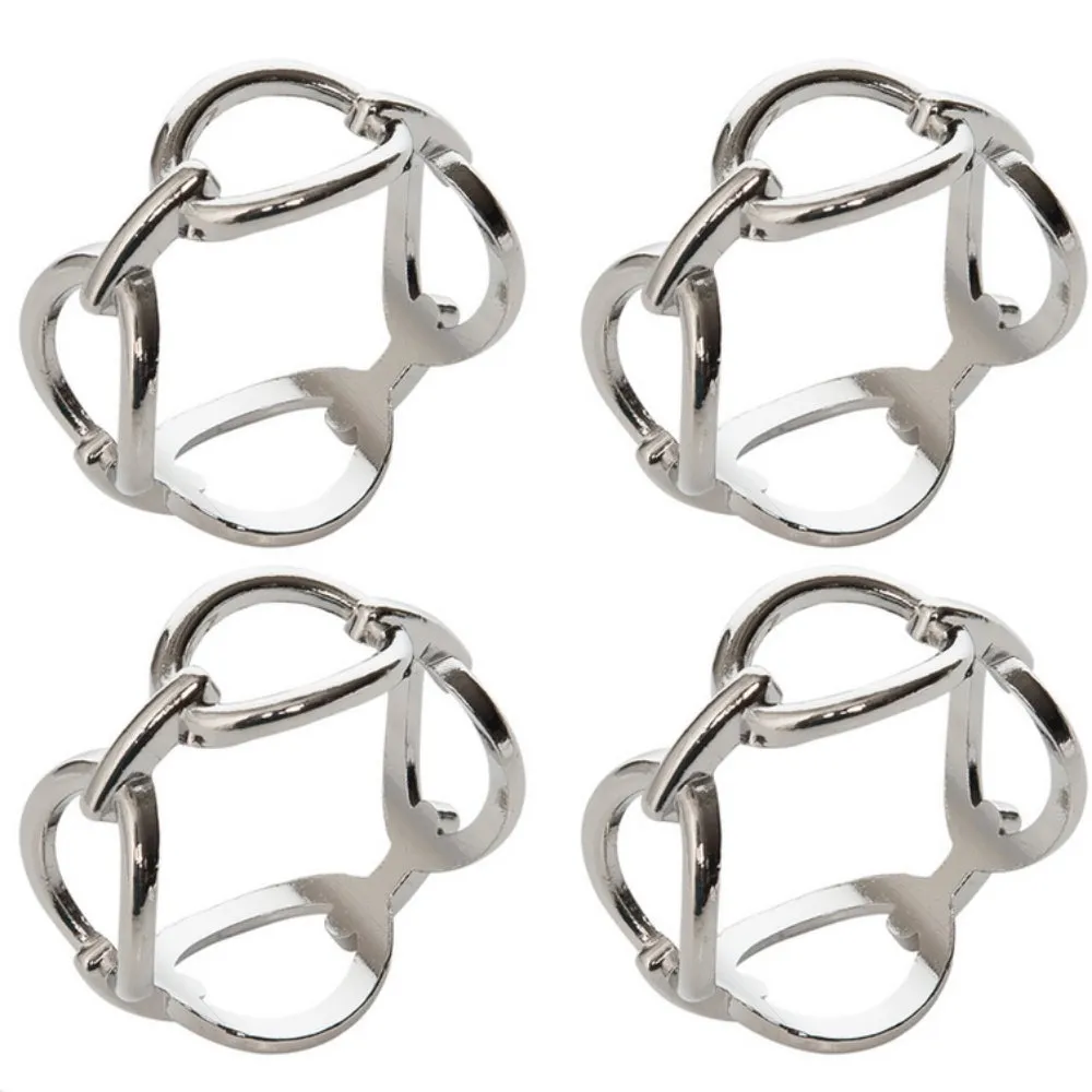 Silver Chain Link Napkin Ring - Set 4