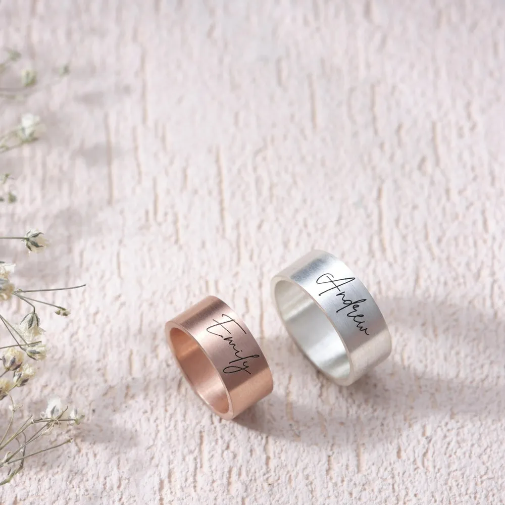Simple Name Wedding  / Engagement Rings for Couple