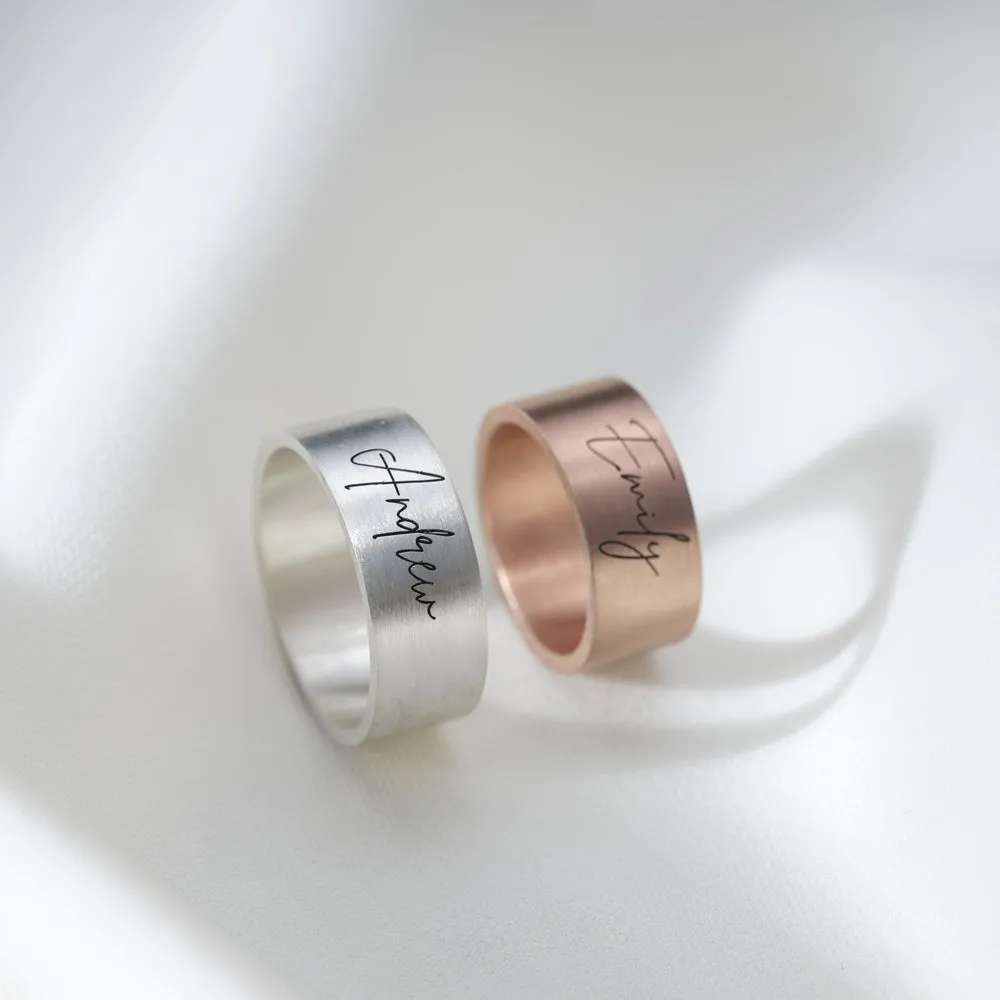 Simple Name Wedding  / Engagement Rings for Couple