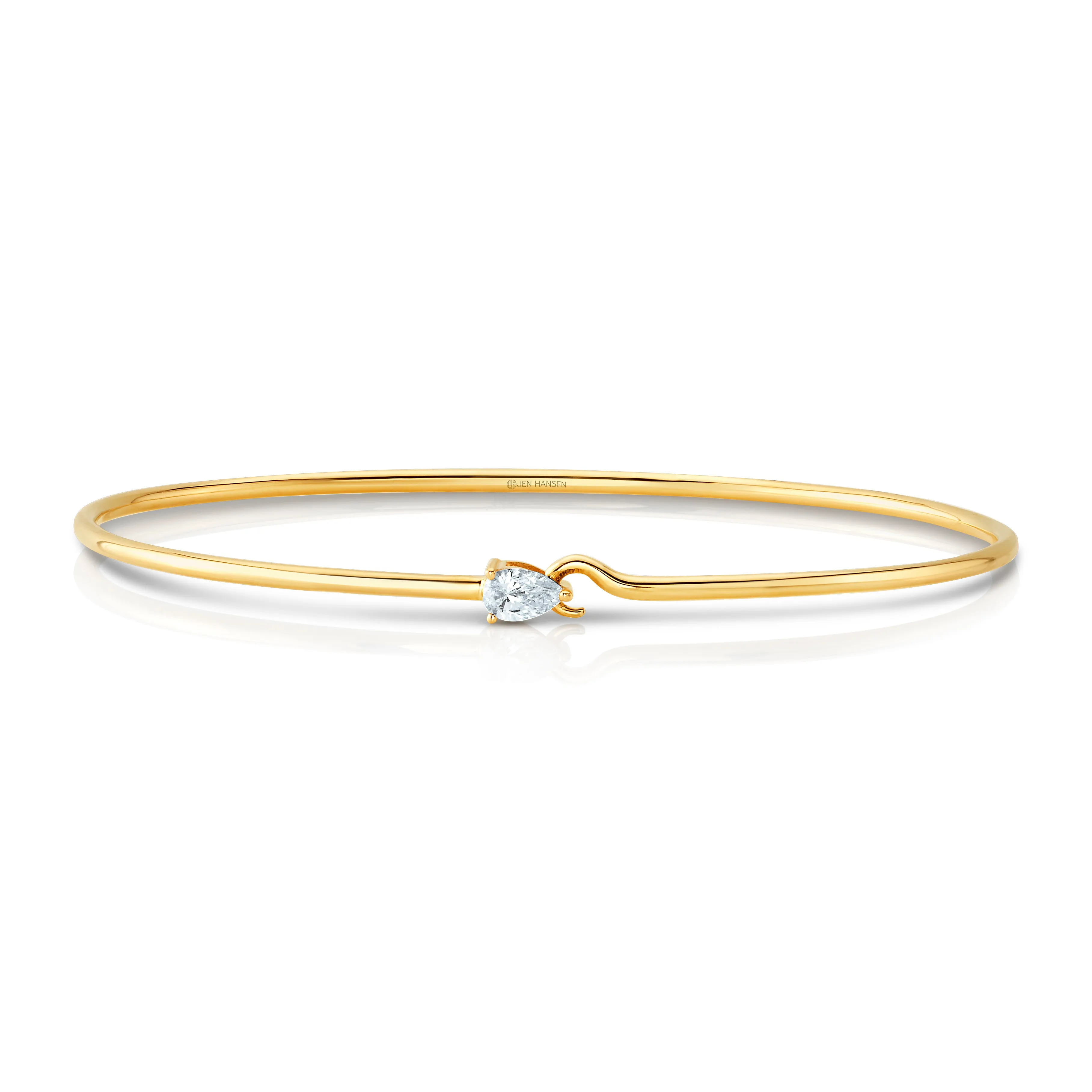 SOLITAIRE DIAMOND PEAR CUFF, 14kt GOLD