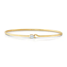 SOLITAIRE DIAMOND PEAR CUFF, 14kt GOLD