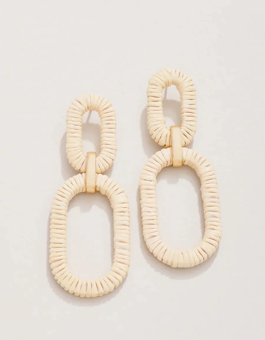 Spartina Straw Link Earrings Natural