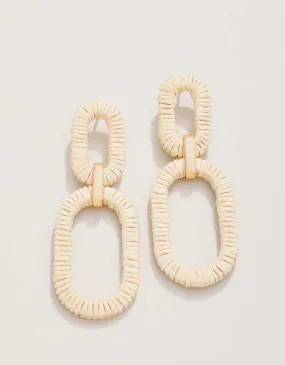 Spartina Straw Link Earrings Natural