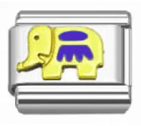 Stainless Steel 9mm Shiny Elephant Link for Italian Charm Bracelet