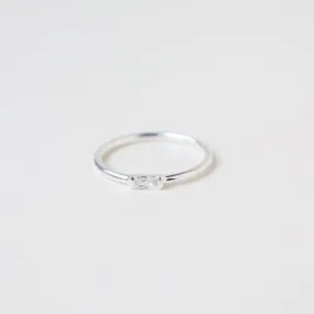 Sterling Silver Band with Channel Set CZ Baguette Ring
