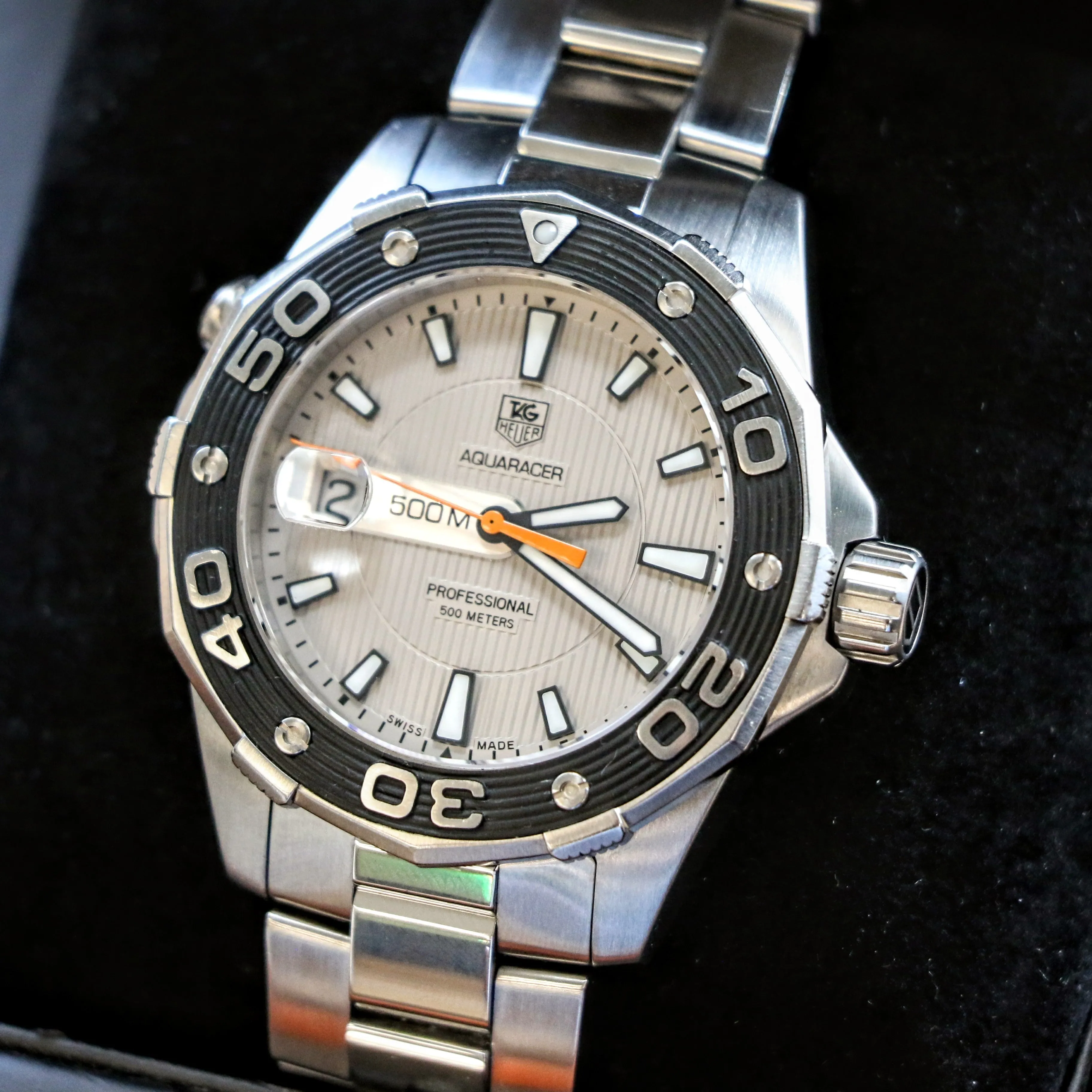 TAG HEUER Aquaracer Watch Professional 500M Wristwatch Ref. WAJ1111.BA0870 - Original Bracelet & Box!