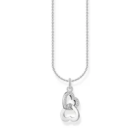 THOMAS SABO Necklace with intertwined hearts pendant and zirconia - silver