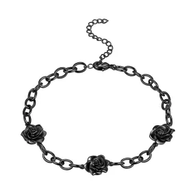 Tokyo Mart Women Rose Bracelet Gothic Vintage Rose Flower Jewelry Girls Romantic Valentine's Day Gifts