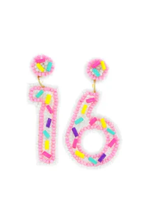 Turning 16 Birthday Earrings