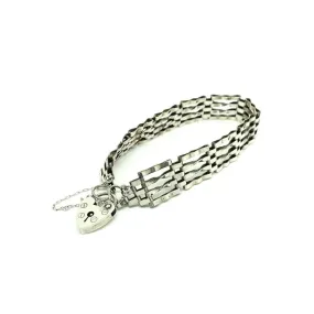 Vintage 1970's Sterling Silver Gate Bracelet