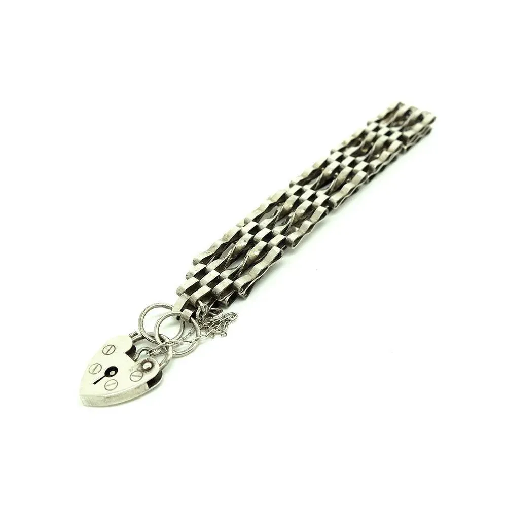 Vintage 1970's Sterling Silver Gate Bracelet