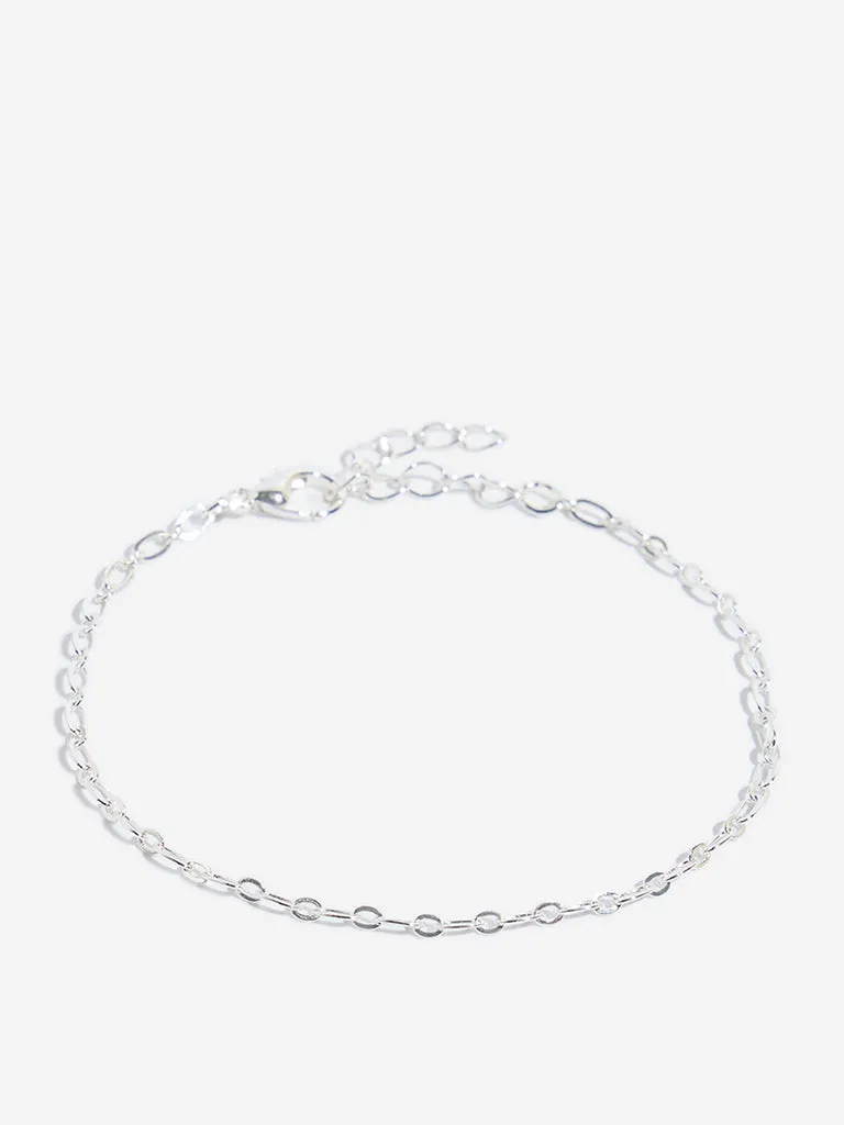 Westside Accessories Silver & Brown Charms Bracelet Set - Pack of 4