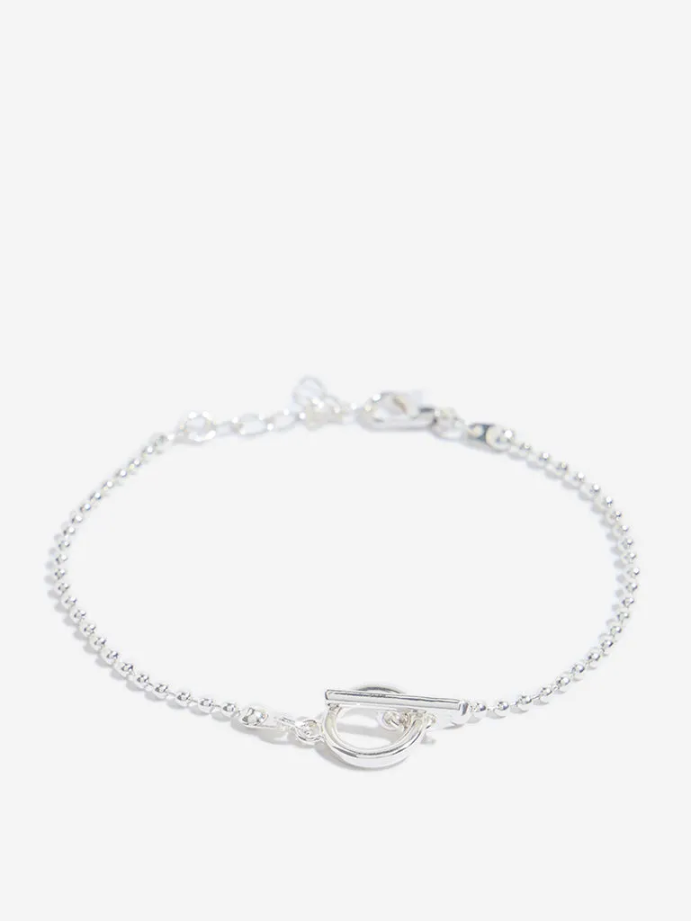 Westside Accessories Silver & Brown Charms Bracelet Set - Pack of 4