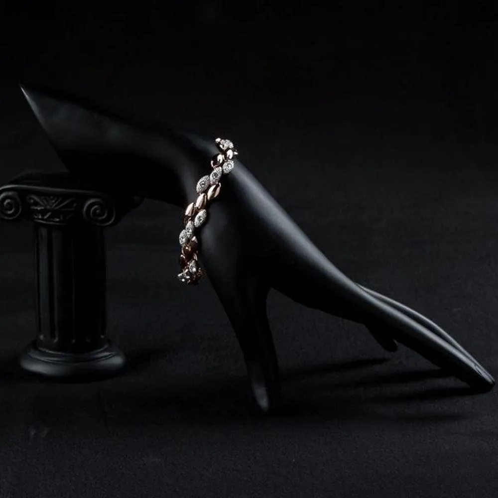 Wheat Design Figaro Chain Bracelet