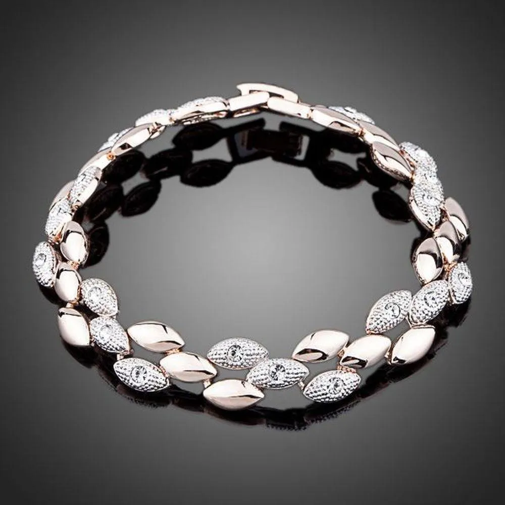 Wheat Design Figaro Chain Bracelet