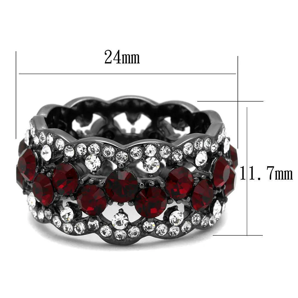 Women Stainless Steel Synthetic Crystal Rings Siam