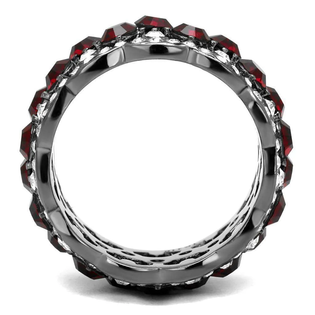 Women Stainless Steel Synthetic Crystal Rings Siam
