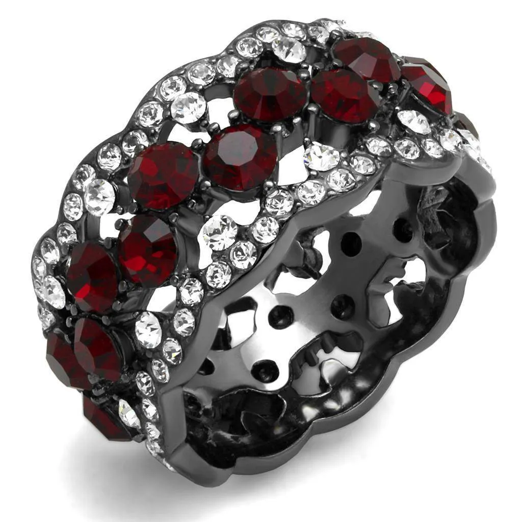 Women Stainless Steel Synthetic Crystal Rings Siam