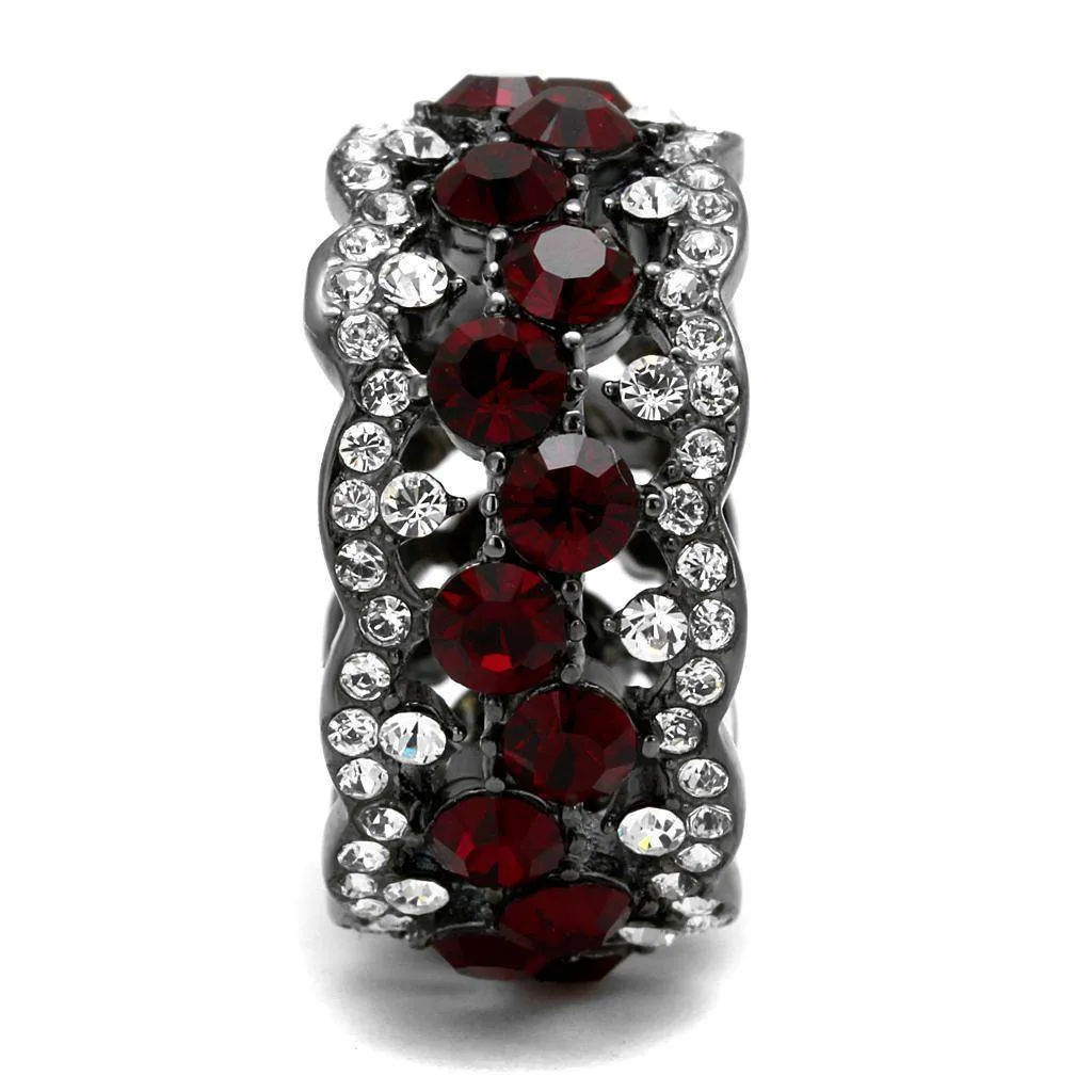 Women Stainless Steel Synthetic Crystal Rings Siam