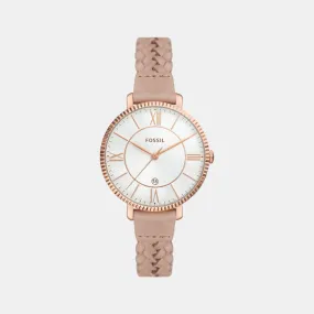 Women's Rose Gold Analog Leather Watch ES5207