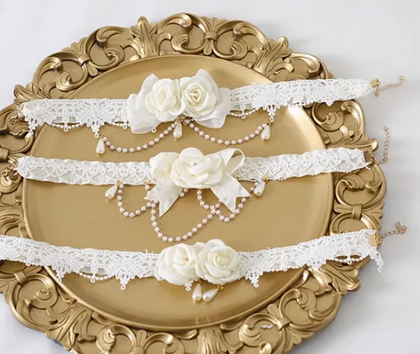 Xiaogui~Elegant Lolita Lace Camellia Necklace