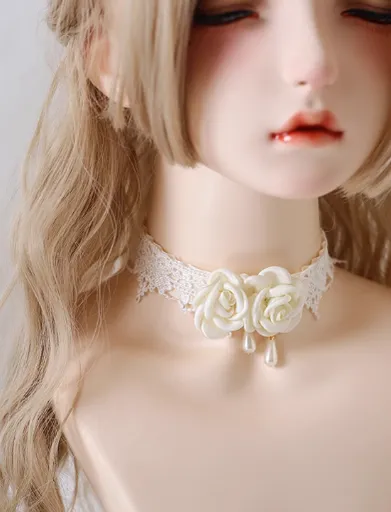 Xiaogui~Elegant Lolita Lace Camellia Necklace