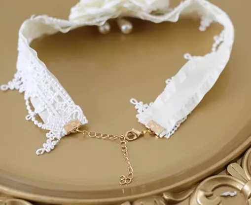 Xiaogui~Elegant Lolita Lace Camellia Necklace