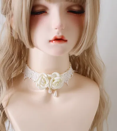 Xiaogui~Elegant Lolita Lace Camellia Necklace