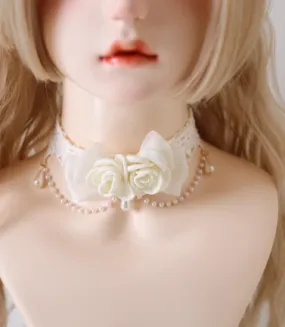 Xiaogui~Elegant Lolita Lace Camellia Necklace
