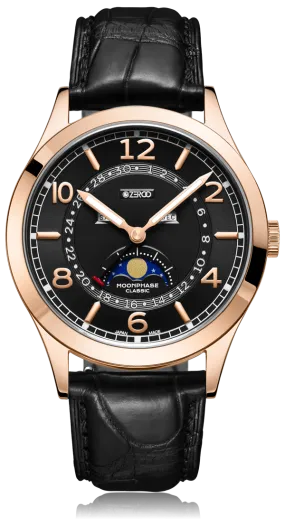 ZEROO C2 THE VIRGO CLASSIC MOONPHASEQUARTZ WATCH FOR GENTS - ZC002RBK